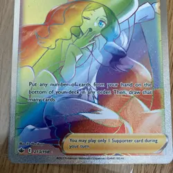 Pokemon Card Caitlin 213/198 Secret Rare Rainbow Chilling Reign SWSH Near Mint - Image 2