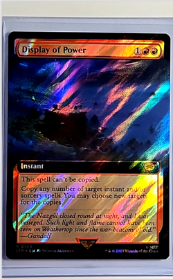 MTG Magic the Gathering LOTR Surge Foil Extended Art #769 Display of Power - Image 1