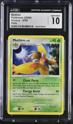 Pokemon Mothim 6/99 Holo Platinum Arceus - CGC 10 - Image 1
