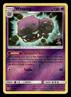 Weezing 29/68 Rare Hidden Fates Reverse Holo Pokemon NM - Image 1