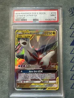 Latias & Latios GX 113/181 2019 Pokemon Sun And Moon Team Up PSA 9 - Image 1