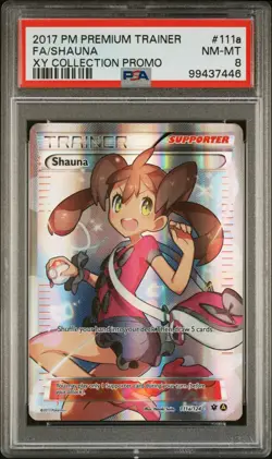 2017 POKEMON PREMIUM TRAINER XY COLLECTION PROMO 111a FULL ART/SHAUNA PSA 8 - Image 1
