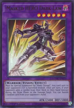 x1 Masked HERO Dark Law - MZMU-EN070 - Ultra Rare - 1st Edition Yu-Gi-Oh! M/NM - Image 1