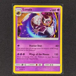 Lunala - 61/145 - Cracked Ice Holo Rare - Guardians Rising - Pokemon Card - VLP - Image 1