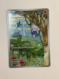 Pokemon TCG Meditite Full Art Holo Card #153/142 Stellar Crown Illustration Rare - Image 1