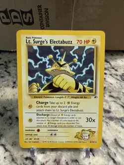 Pokemon TCG Lt. Surge's Electabuzz Holo Rare Card 6/132 Gym Heroes - Image 1