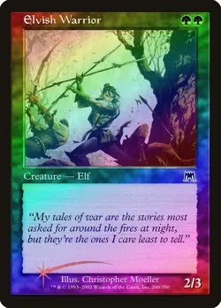 Elvish Warrior FOIL Onslaught PLD Green Common MAGIC GATHERING CARD ABUGames - Image 1