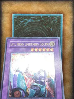 Yugioh Evil Hero Lightning Golem GLAS-EN039 Ultimate Rare 1st Ed LP - Image 3