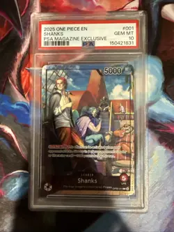 Shanks (2025 PSA Magazine Promo) OP09-001 One Piece Promotion Cards Foil PSA 10 - Image 1