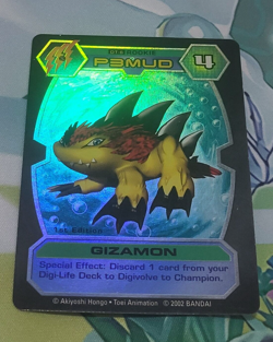 HOLO Digimon D-Tector - Gizamon DT-6 - 1st Edition Series 1 Card - Image 1