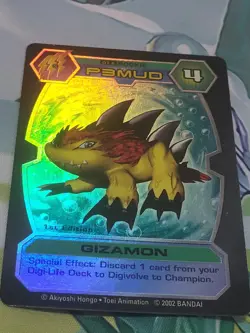 HOLO Digimon D-Tector - Gizamon DT-6 - 1st Edition Series 1 Card - Image 2