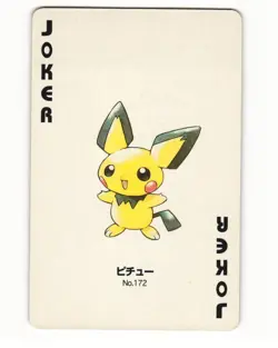 Pichu No. 172 Joker 1999 Pokemon Poker Card Japanese LP - Image 1