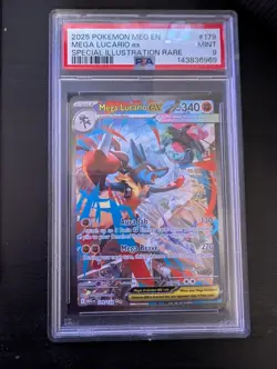 Pokemon 2025 Mega Lucario ex 179/132 SIR Mega Evolution MINT PSA 9 - Image 1