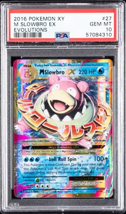 2016 POKEMON XY EVOLUTIONS #27 M SLOWBRO EX PSA 10 - Image 1