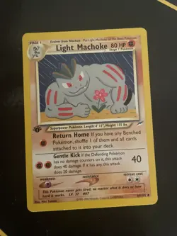Pokemon 1st Edition Neo Destiny Uncommon Light Machoke 49/105 Near Mint - Image 1