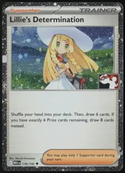 Pokemon Lillie's Determination 119/132 Prize Pack Series 8 Cosmo Holo - NM - Image 1