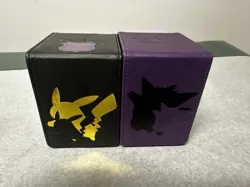 Pokemon Deckbox *2 Lot Purple Gengar Black Pikachu - Image 1
