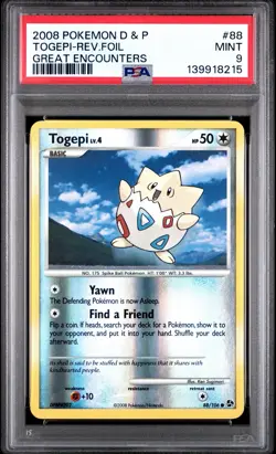 Togepi Reverse Holo Great Encounters #88/106 PSA 9 2008 Pokemon TCG - Image 1