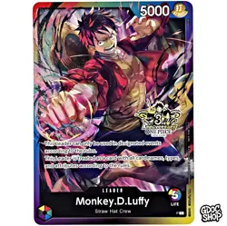 One Piece Card Monkey.D.Luffy Leader 3rd Anniversary Event 3 Brothers Pack - Image 1