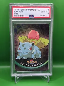 Ivysaur FOIL Card - PSA 10 GEM MINT, Pop *24* - Pokemon 1999 Topps TV Edition - Image 1