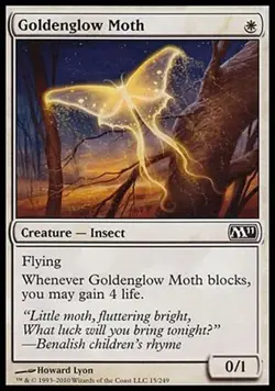 MTG 2010 GOLDENGLOW MOTH - INSECT CREATURE - MAGIC THE GATHERING CARD - Image 1