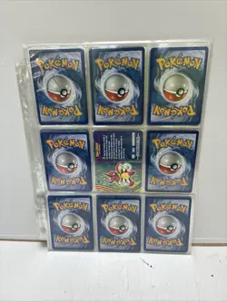 POKEMON 9 SHEET LOT OF 36 VARIOUS CARDS IN PLASTIC PROTECTORS - Image 1