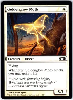Goldenglow Moth 15 C Magic 2011 (M11) Magic the Gathering MTG LP - Image 1