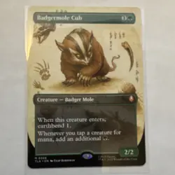 Wizards of the Coast MTG Badgermole Cub Full Art Green Common EN #0326 - Image 2
