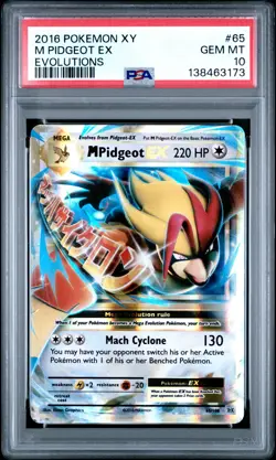 2016 POKEMON XY EVOLUTIONS #65 M PIDGEOT EX PSA 10 - Image 1