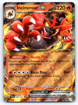 Incineroar ex 034/162 Double Rare Temporal Forces Pokemon Near Mint - Image 1