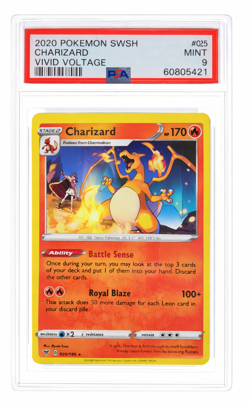 PSA 9 2020 Pokemon SWSH Vivid Voltage Charizard #25 Non Holo - Image 1