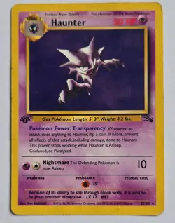 Pokemon Haunter Fossil 1st Edition 21/62 Non Holo Rare 1999 WOTC Vintage Card - Image 1