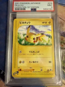 Pokemon Pikachu Expedition 1st Edition PSA 9 Japanese 016/128 2001 Card - Image 1