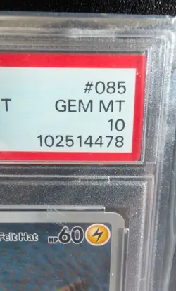 2023 POKEMON SVP EN-SV BLACK STAR PROMO #085 PIKACHU WITH GREY FELT HAT PSA 10 - Image 5