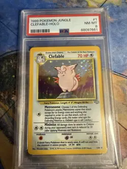 1999 Pokemon Game Clefable Holo PSA 8 - Image 1