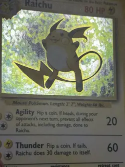 Pokemon TCG Raichu 14/102 Base Set Holo 1999 Vintage WOTC Near Mint - Image 3