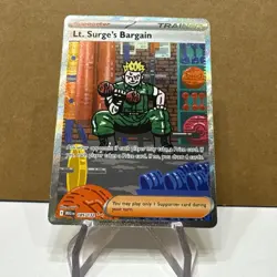 Pokemon Lt. Surge's Bargain 185/132 Special Illustration Rare Mega Evolution SIR - Image 5