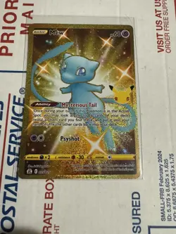 Mew 025/025 Celebrations 25th Anniversary Gold Card NM - Image 1