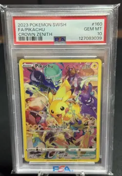 Pokemon TCG Pikachu Crown Zenith Holo Card 160/159 Secret Rare PSA 10 - Image 1