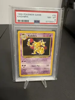 Pokemon Kadabra Base Set 32/102 Uncommon Regular PSA 8 English - Image 1