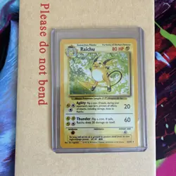 Pokemon TCG Raichu 14/102 Base Set Holo Card Vintage WOTC - MP/HP - Image 1