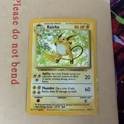 Pokemon TCG Raichu 14/102 Base Set Holo Card Vintage WOTC - MP/HP - Image 2