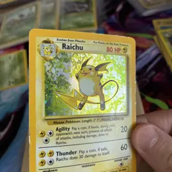 Pokemon TCG Raichu 14/102 Base Set Holo Card Vintage WOTC - MP/HP - Image 5