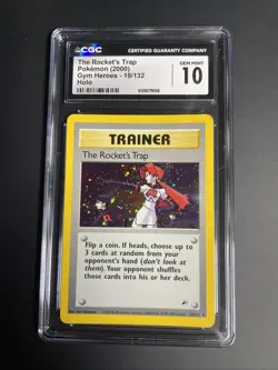 Pokemon The Rocket's Trap 019/132 Gym Heroes Holo CGC 10 - Image 1