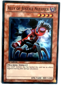YuGiOh! - Ally Of Justice Nullfier - HA02-EN018 - 1st Edition - Super Rare - Image 1