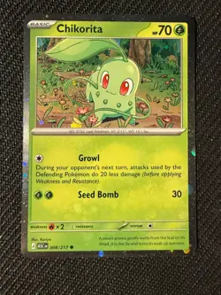 Pokemon TCG Chikorita (Cosmos Holo) 008/217 Common Miscellaneous Cards & Product - Image 1