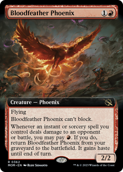 Bloodfeather Phoenix (Extended Art) FOIL March of the Machine NM CARD ABUGames - Image 1