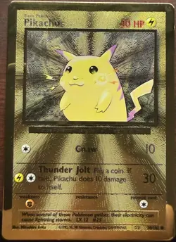 Pikachu Metal Card 58/102 Lightly Played Condition - Image 1