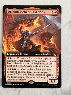 MTG Orthion, Hero of Lavabrink Extended Art - March of the Machine #379 NM - Image 1