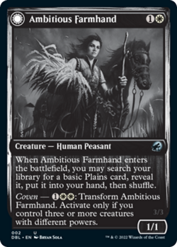 Ambitious Farmhand / Seasoned Cathar Grayscale Innistrad Midnight Hunt NM - Image 1